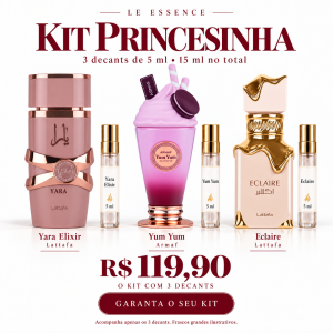 Kit Princesinha – 3 Decants de 5 ml | Yara Elixir, Yum Yum e Eclaire