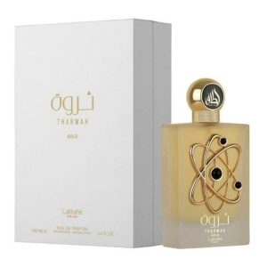 Lattafa Tharwah Gold Eau de Parfum Perfume Árabe Feminino 100ml